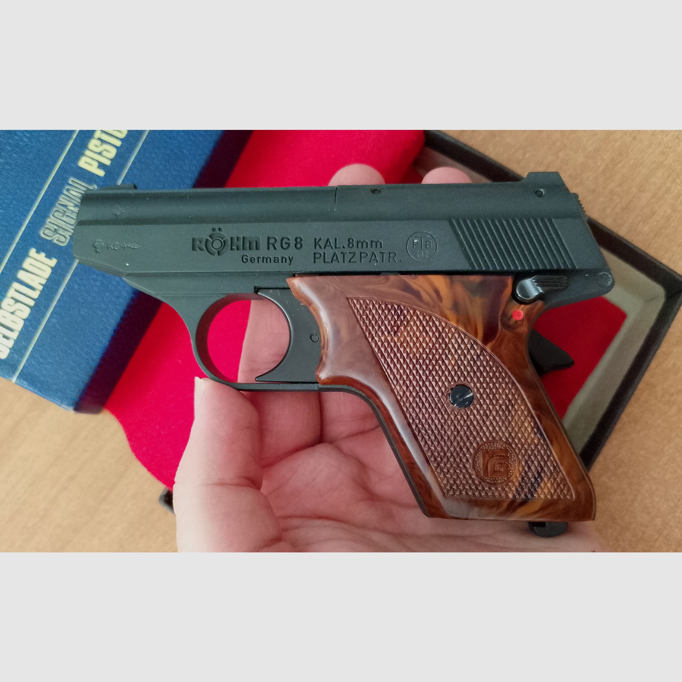 Seltene Röhm RG 8 im Kaliber 8 mm Knall/ PTB 412 mit OVP!