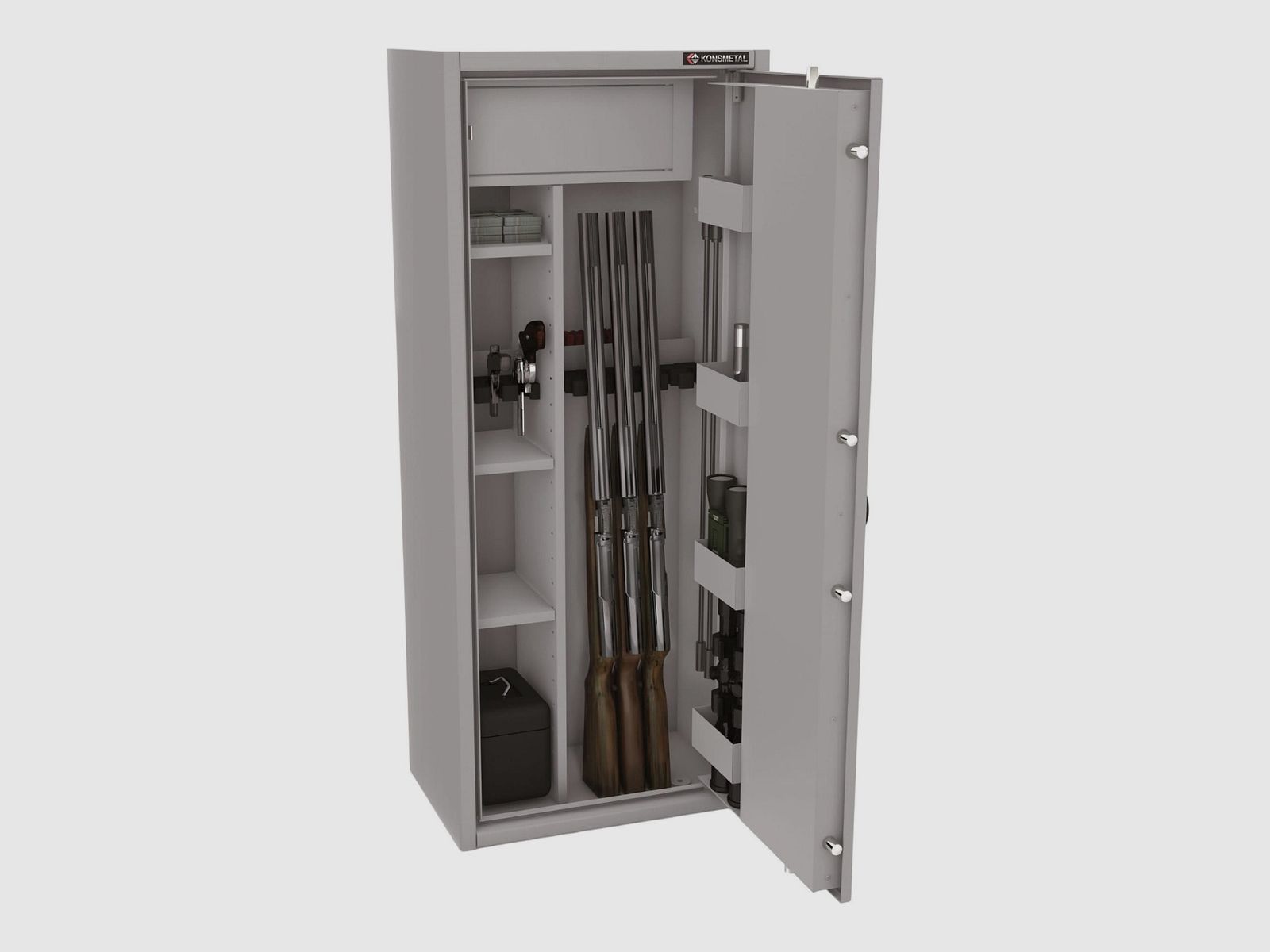 Konsmetal wapenkluis voor 10 lange wapens MLB150D/6+4 Wit, Klasse S1 – elektronisch slot, afbeelding 4 van 4