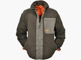 Warn-Wende-Fleecejacke DRÜCK - JAGD oliv/orange tarn