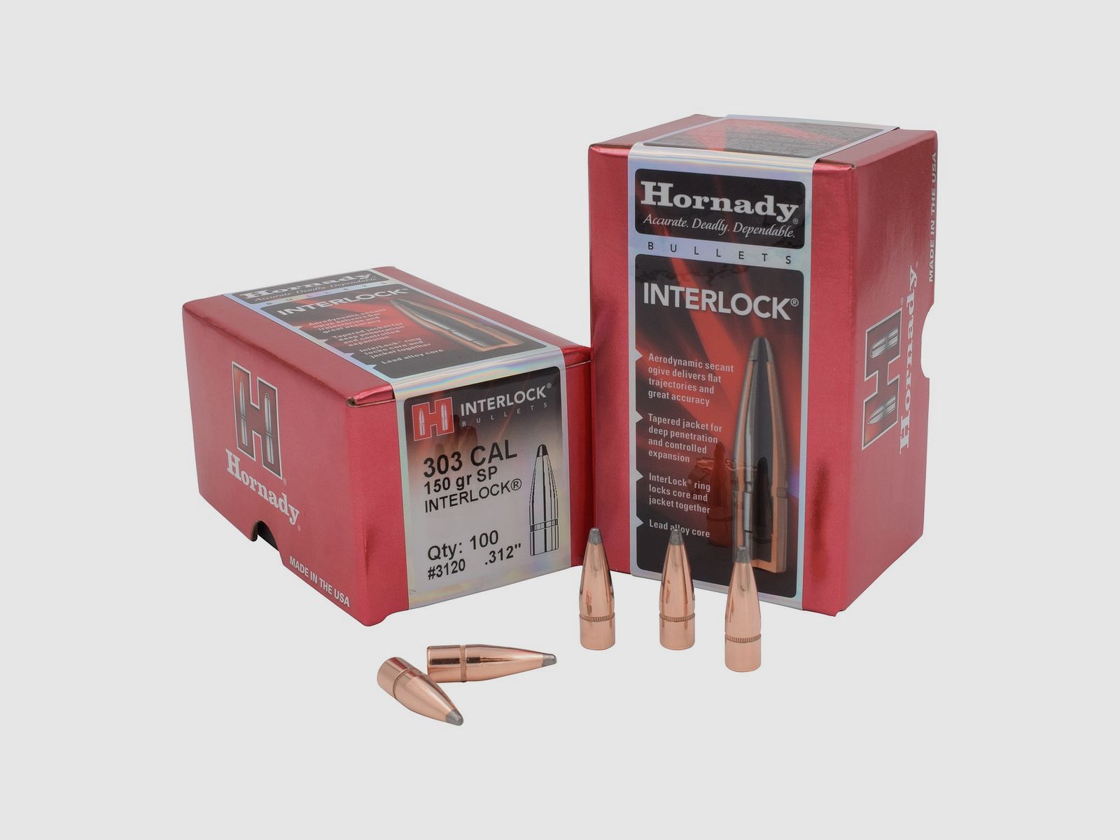 Hornady BULLETS .303/.312 150GR INTERLOCK SP – 10 pcs.
