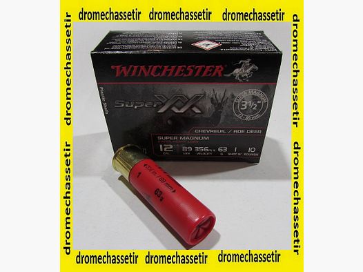 Boite 10 cartouches Winchester XX super Magnum cal 12/89, bourre jupe, 63 grammes plombs 1