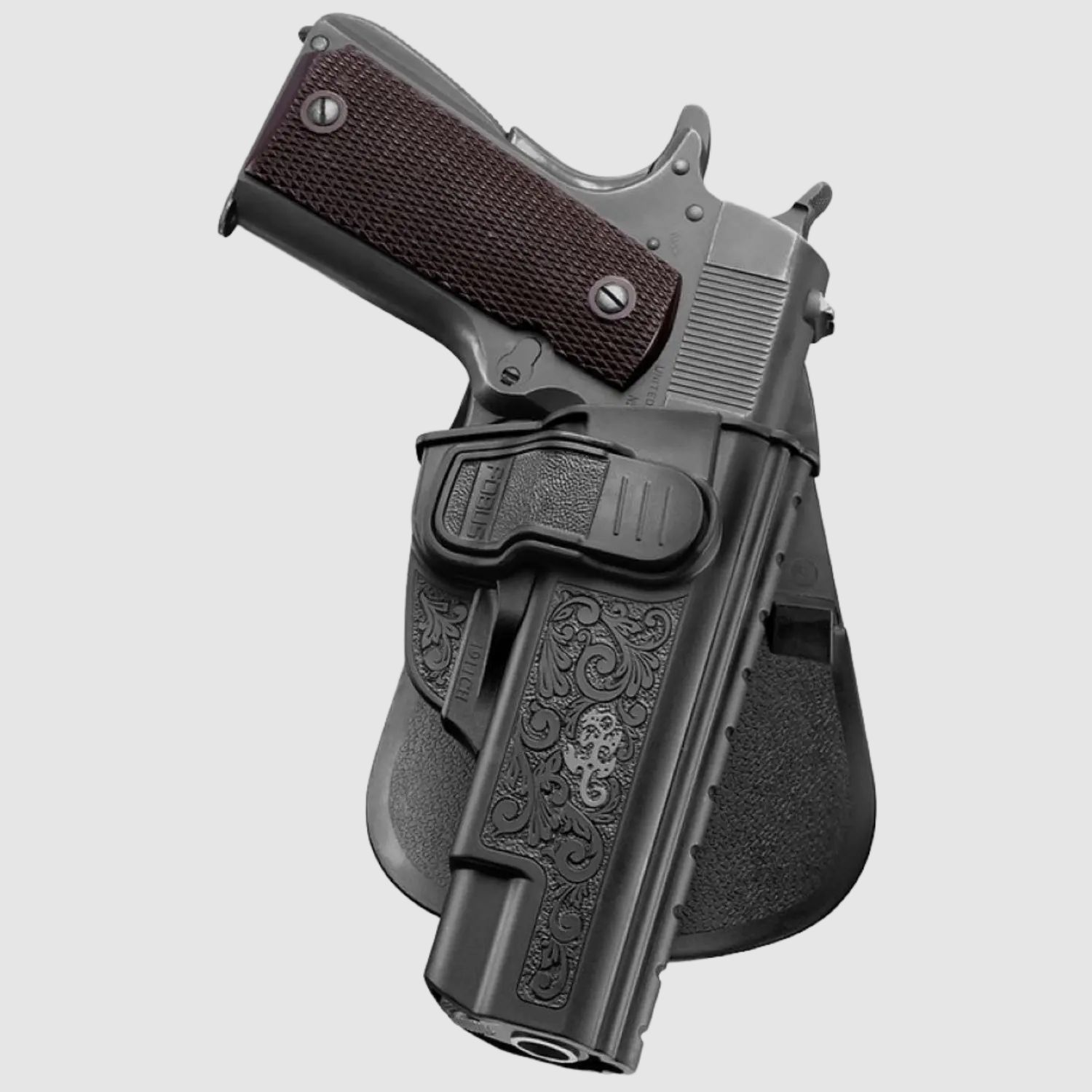 Fobus Paddle Trigger Locking Holster para la mayoría de los modelos 1911 sin riel