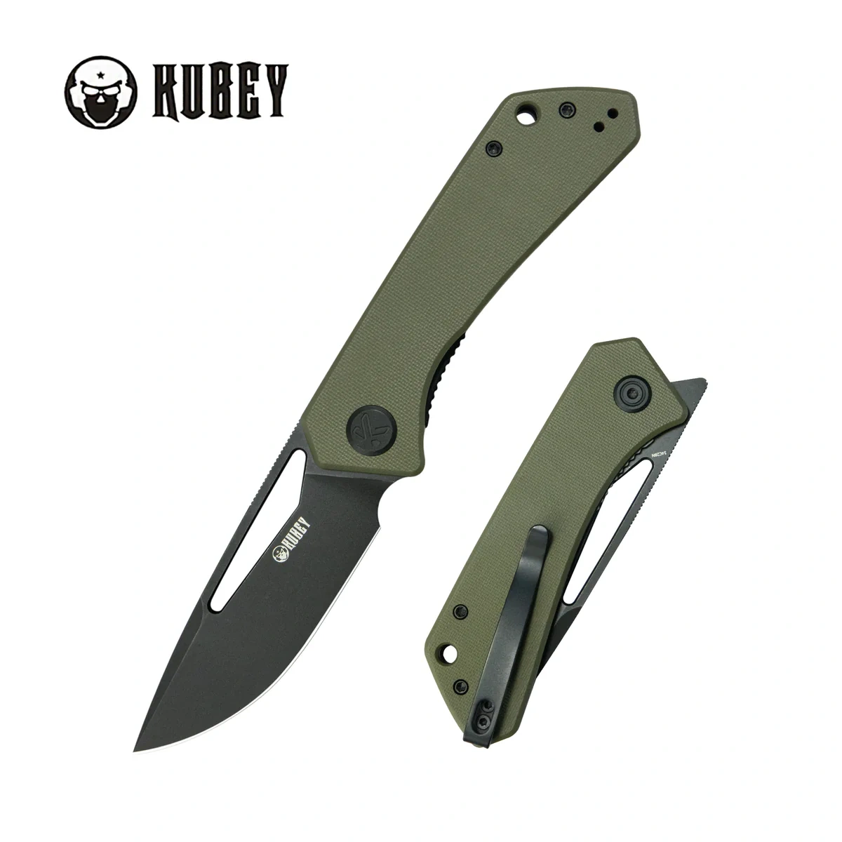 Klappmesser Kubey Thalia Green G10, Blackwashed 14C28N (KU331T)