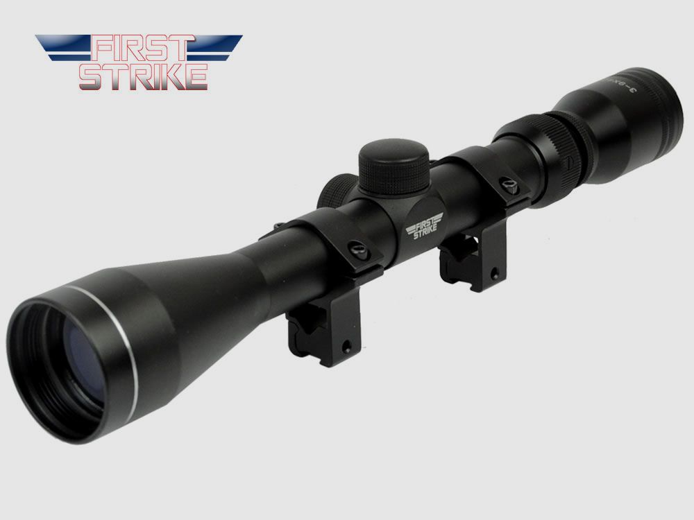 First Strike Zielfernrohr 3-9x40 mit Ringmontagen fĂĽr 11 mm Schiene, modern rangefinding Absehen