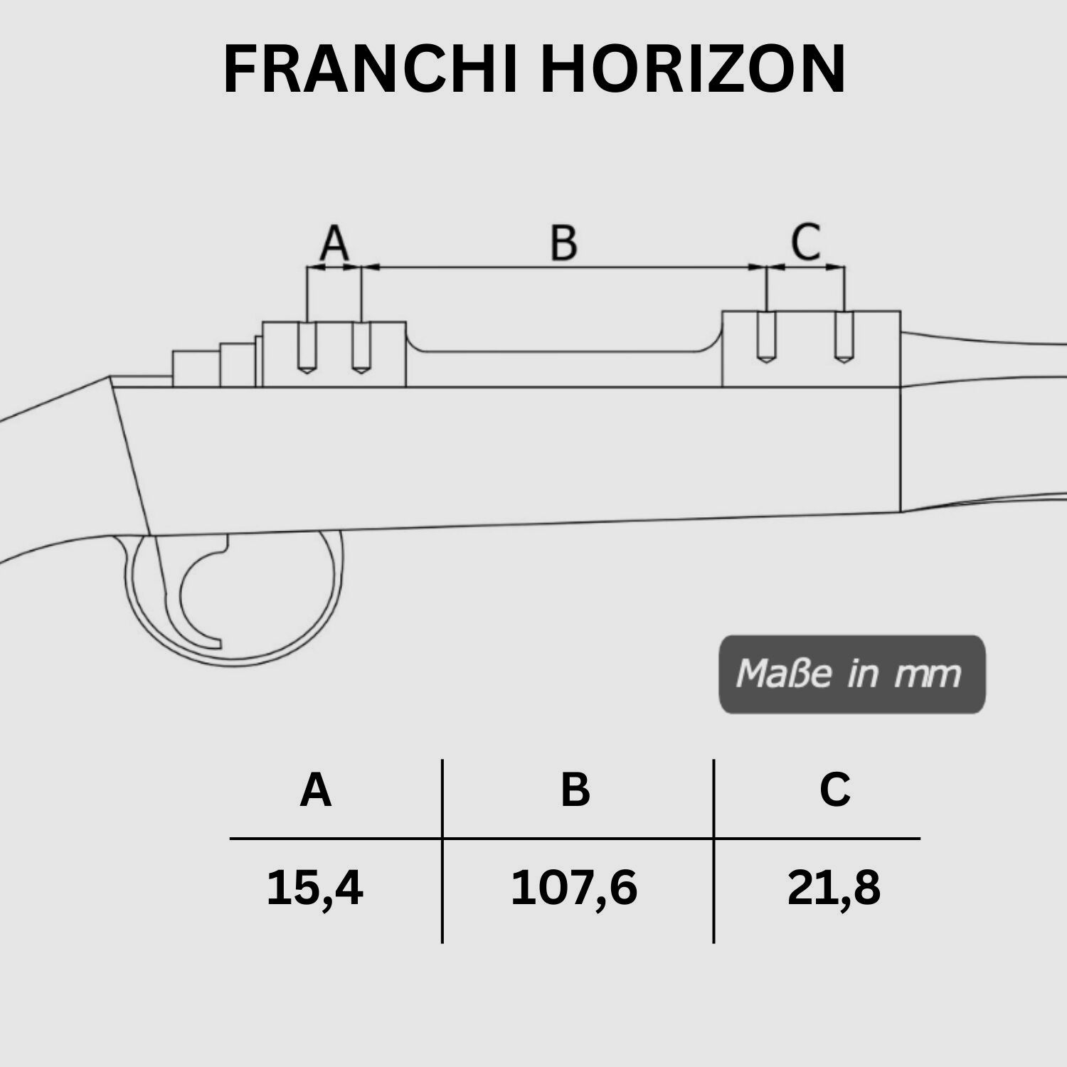Rifle Doc Picatinny Weaver RAIL in ACCIAIO per FRANCHI HORIZON