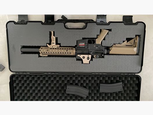 Airsoft E&C M4 "MK18 MOD" -GEN.4- S-AEG MIT BEGADI CORE EFCS / MOSFET & PRO HOPUP -BICOLOR- (FREI AB 18 J.)