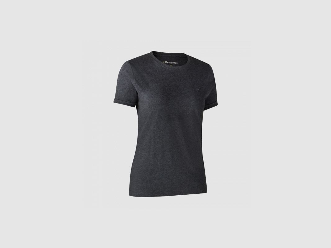 Deerhunter Damen T-Shirt Lady Basic O-Neck 2-Pack Brown Leaf Melange 36