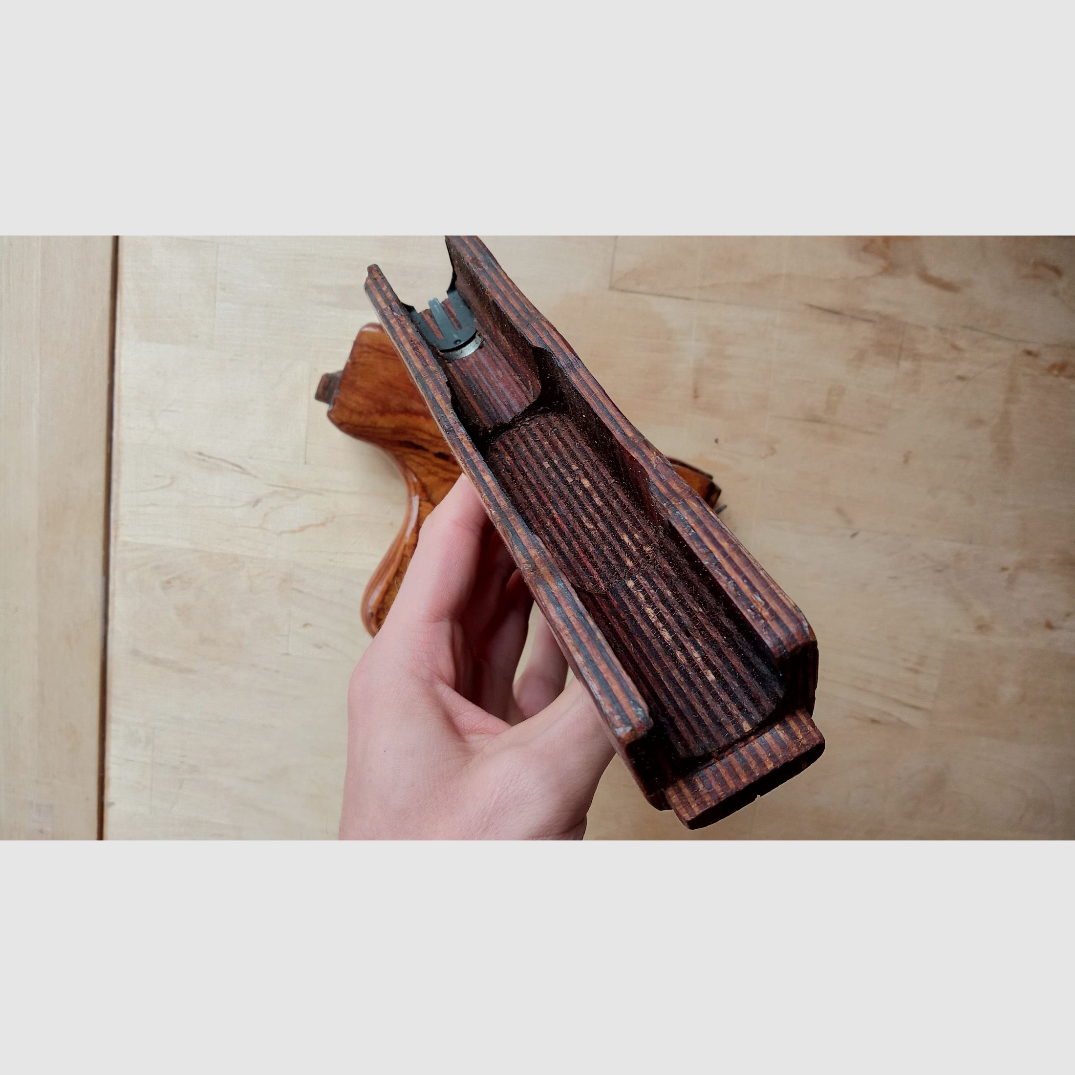 #2 Romanian lower AK handguard s.g. donkey-dick (Uluc) laminated wood Romy Dong for PM md.63 md.90 AIMR AIMS