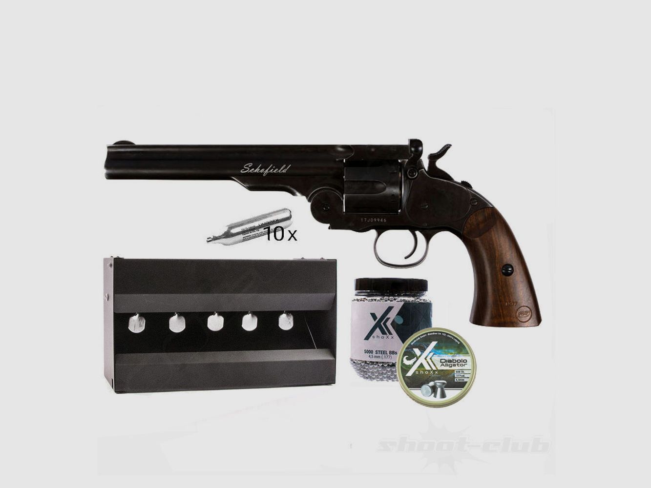 ASG Schofield 6 zoll 4,5mm / Plinking-Set