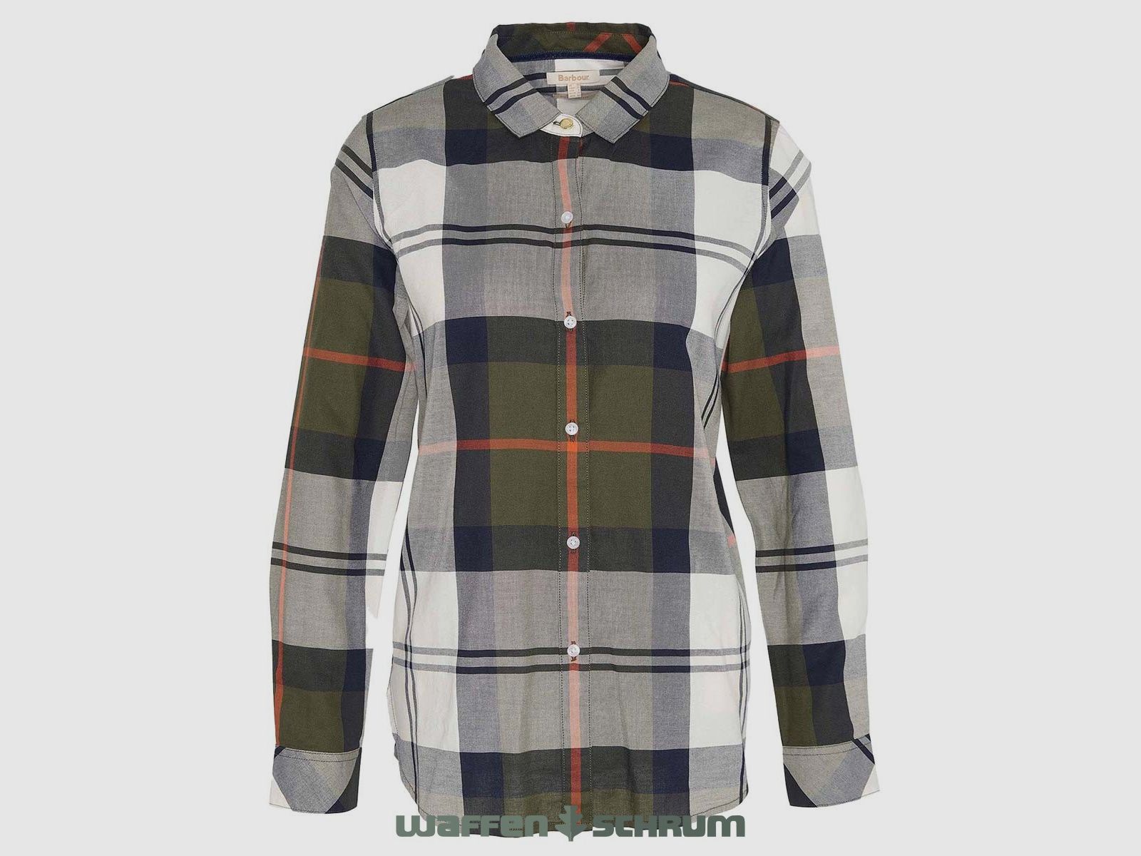 Barbour Bluse Moorland  Olive/Spiced pumpkin check