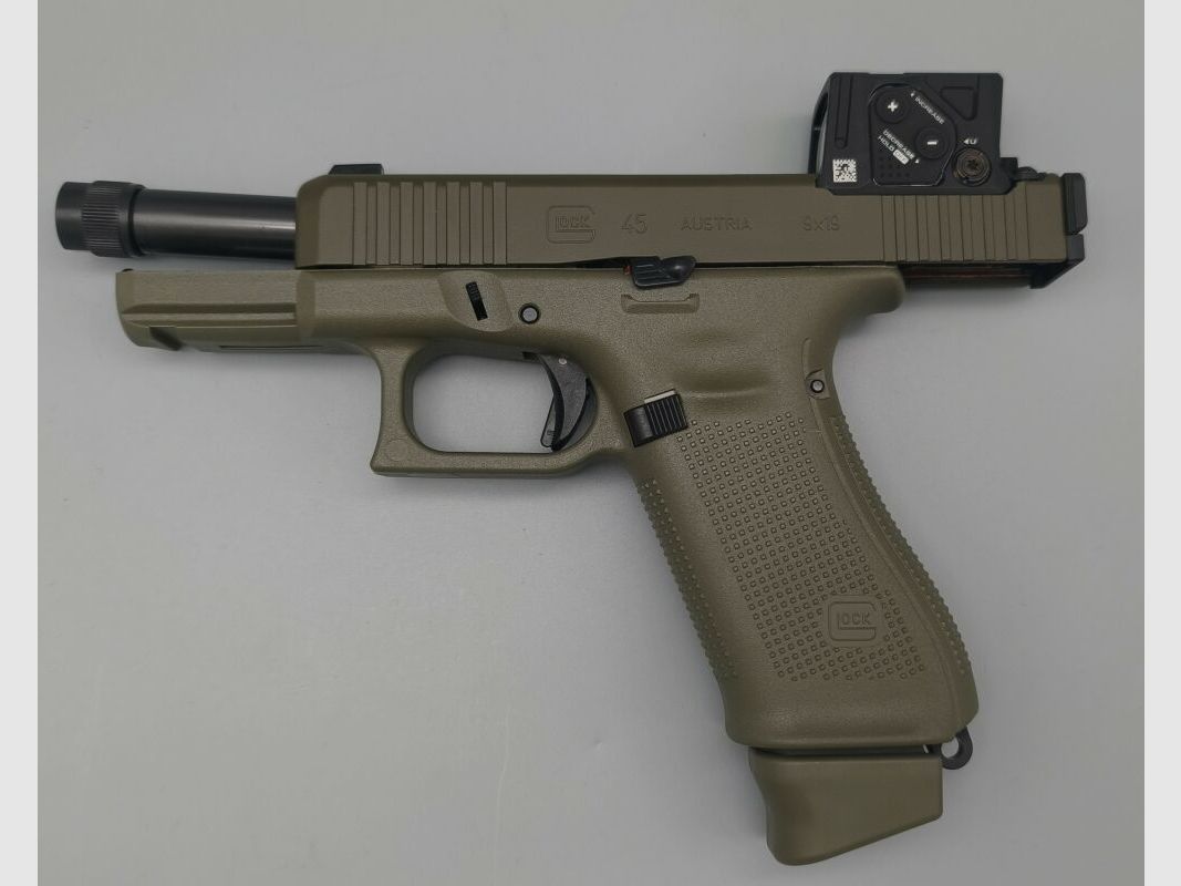 Glock45 Gen5 Hunter Edition mit Aimpoint COA Gewinde Oliv 9mmLuger