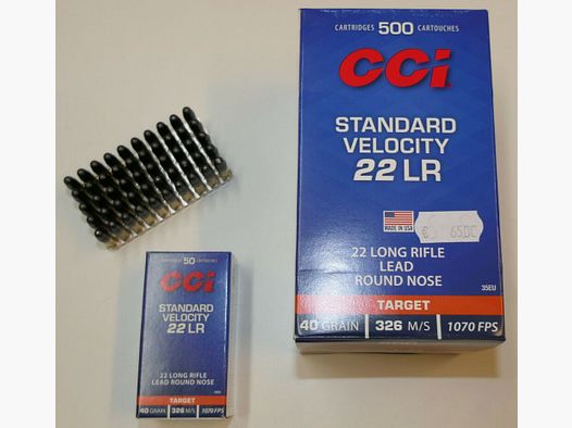 CCI 22L.r. Standard Velocity 40grains 500x Patronen im Karton