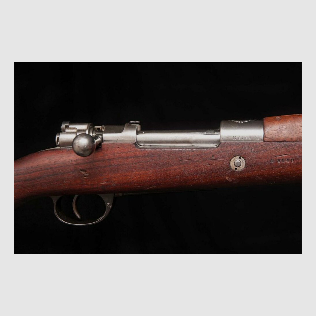 DWM Berlín Mauser 98 1909 Argentino número igual, número igual varilla de limpieza