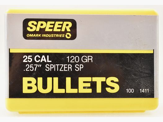 100 Speer Geschosse .257 - 120gr. Spitzer SP