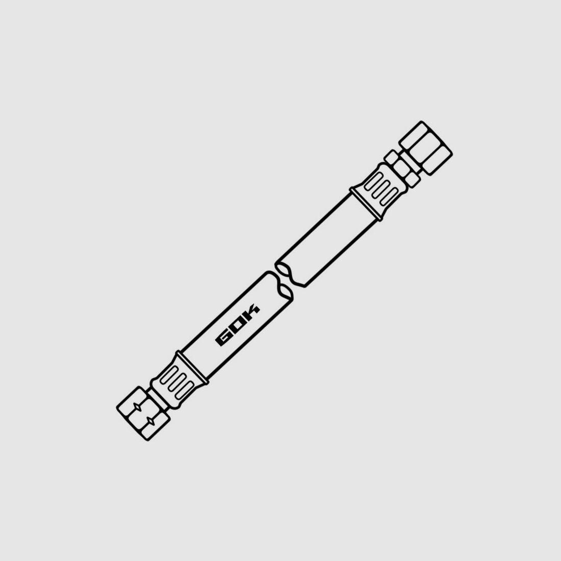 Mitteldruck-Schlauchleitung MS 10 bar, 400 mm, G 1/4 LH-ÜM x RST 8, Bild 7 von 9