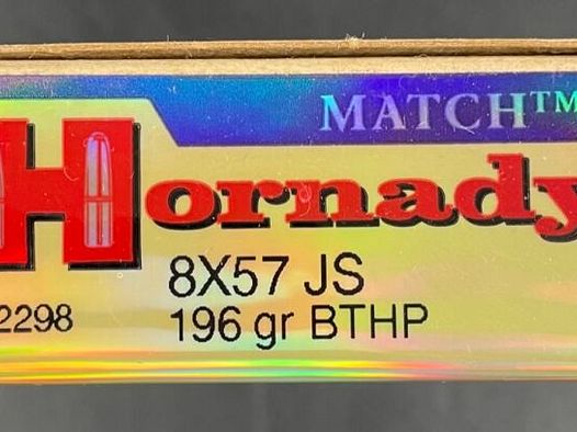Hornady	 Match BTHP 12,70g/196grs. 20 Stk. Auf Lager