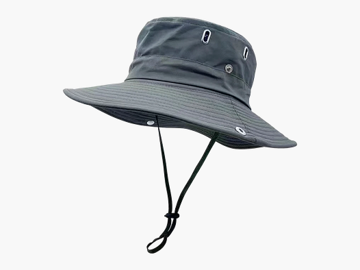 Kapelusz Bush z Szerokim Rondem - Wodoodporny Kapelusz Słoneczny, Khaki - Szary