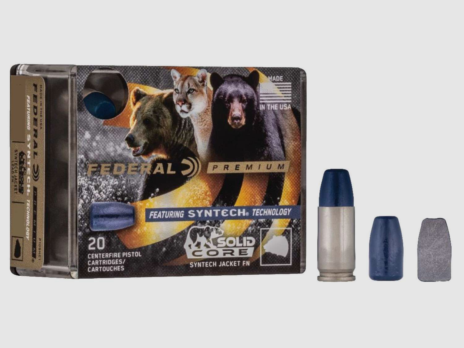 Federal Premium Solid Core .45 ACP 240GR Solid 20 Patronen