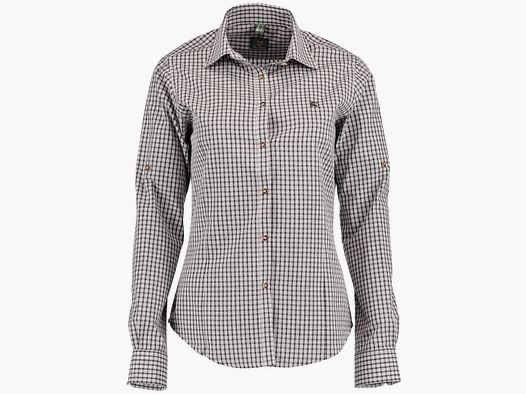Orbis Textil Damenbluse 1/1 Arm mit Strickerei Dunkelgrün - 34