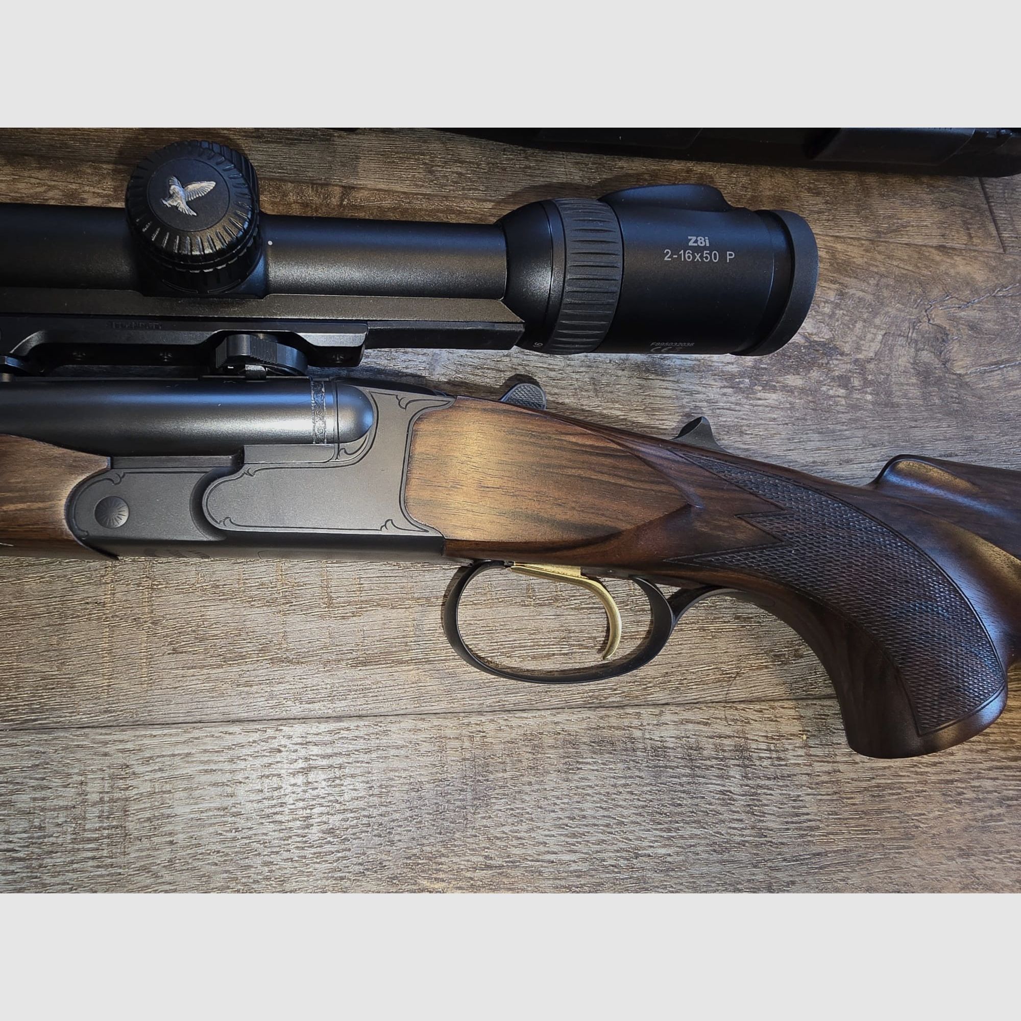 Nagelneues Set: KRIEGHOFF Classic Doppelbüchse 8x57 IRS mit Swarovski Z8i, original Krieghoff Montage, Koffer, Munition, offiziell bei Krieghoff eingeschossen 