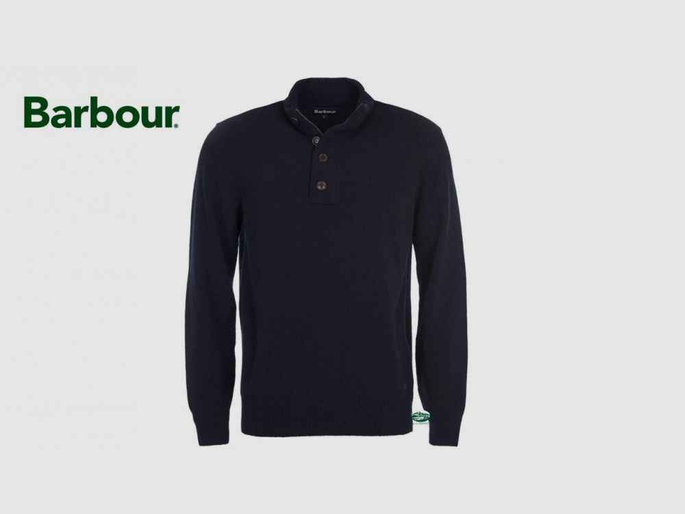 BARBOUR Pullover mit halbem Reißverschluss Essential Lambswool blau