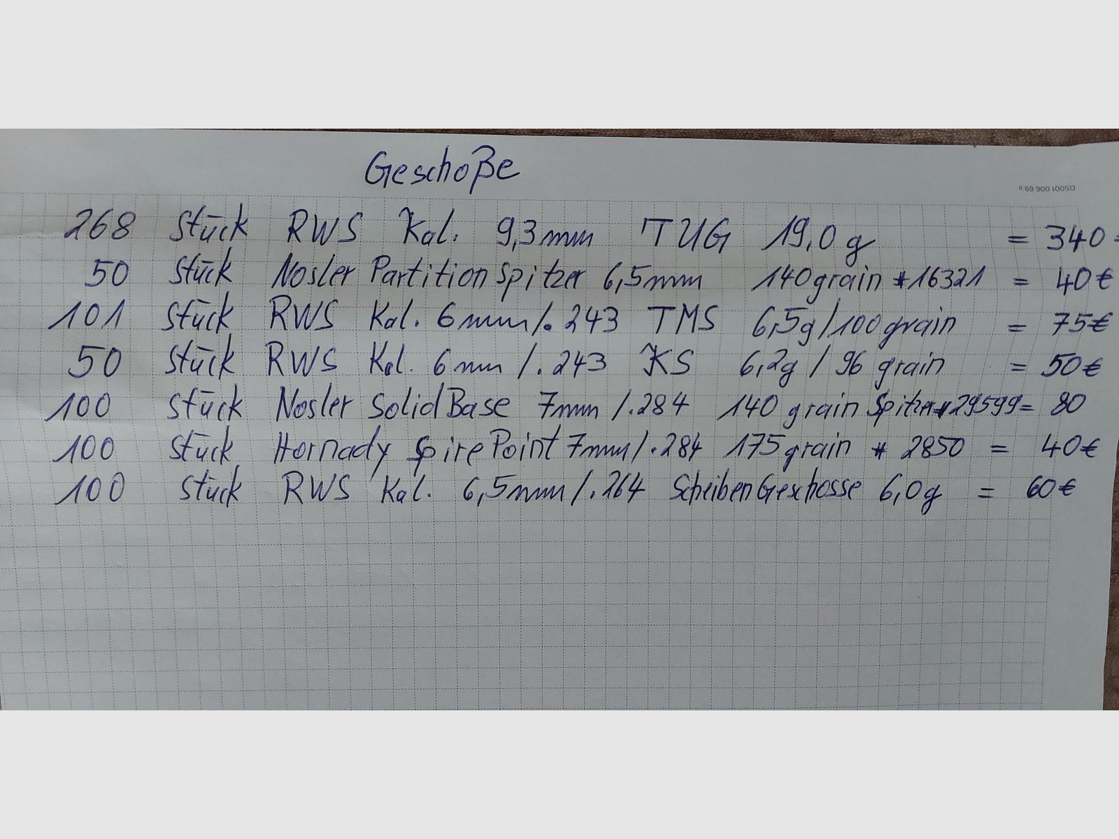 Diverse munizioni di diversi produttori.