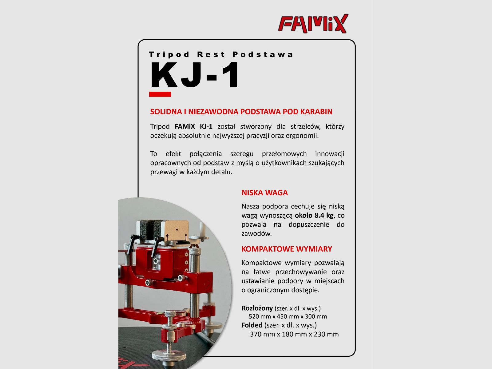 rest tripod famix kj 1 support carabiner