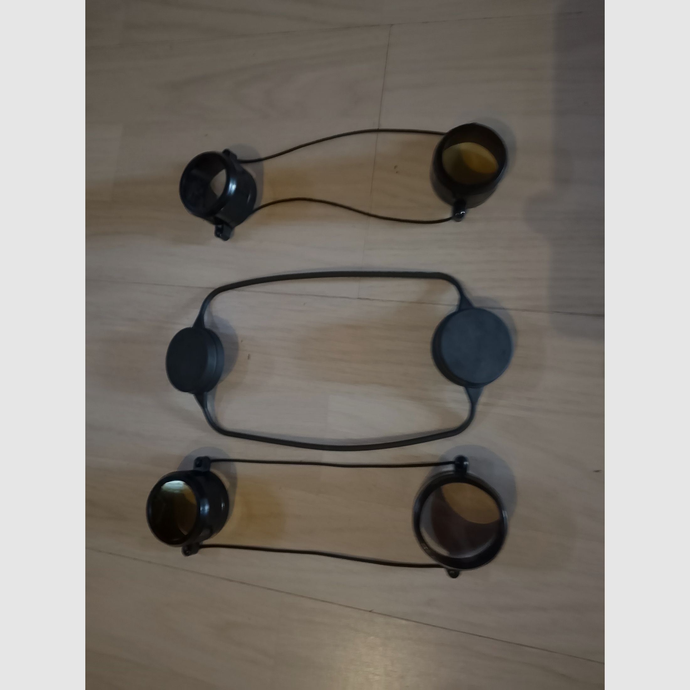 3 x tapas protectoras amarillas transparentes para scope, bandas de goma, tapas para prismáticos, protección contra polvo para ocular, protección transparente como nuevo