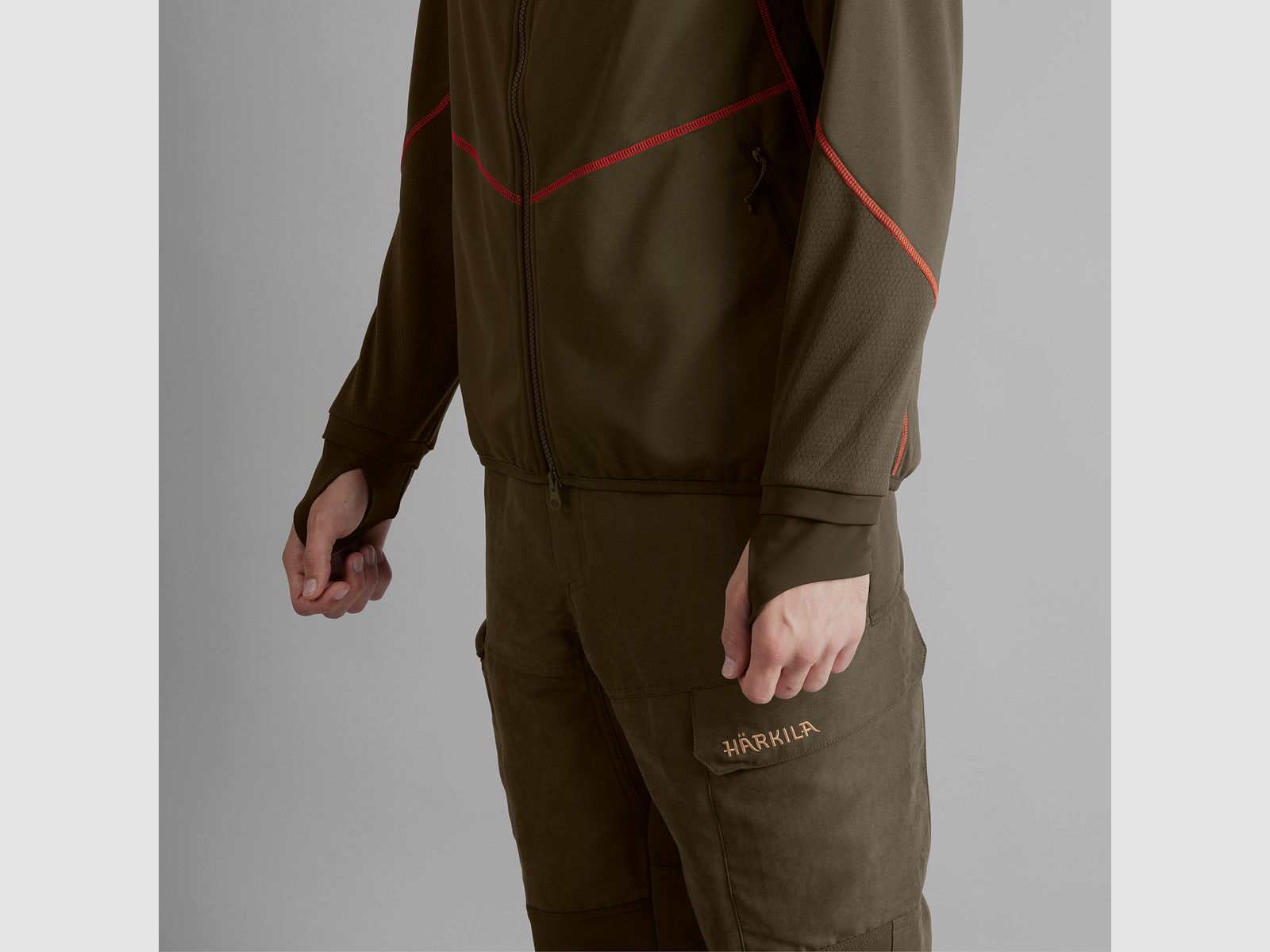 Härkila Scandinavian veste polaire - Willow green / shadow brown brown, image 2 sur 5