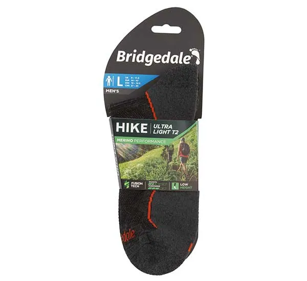 Skarpety BRIDGEDALE Ultralight T2 Merino Performance Low Anthracite/Orange, zdjęcie 5 z 5