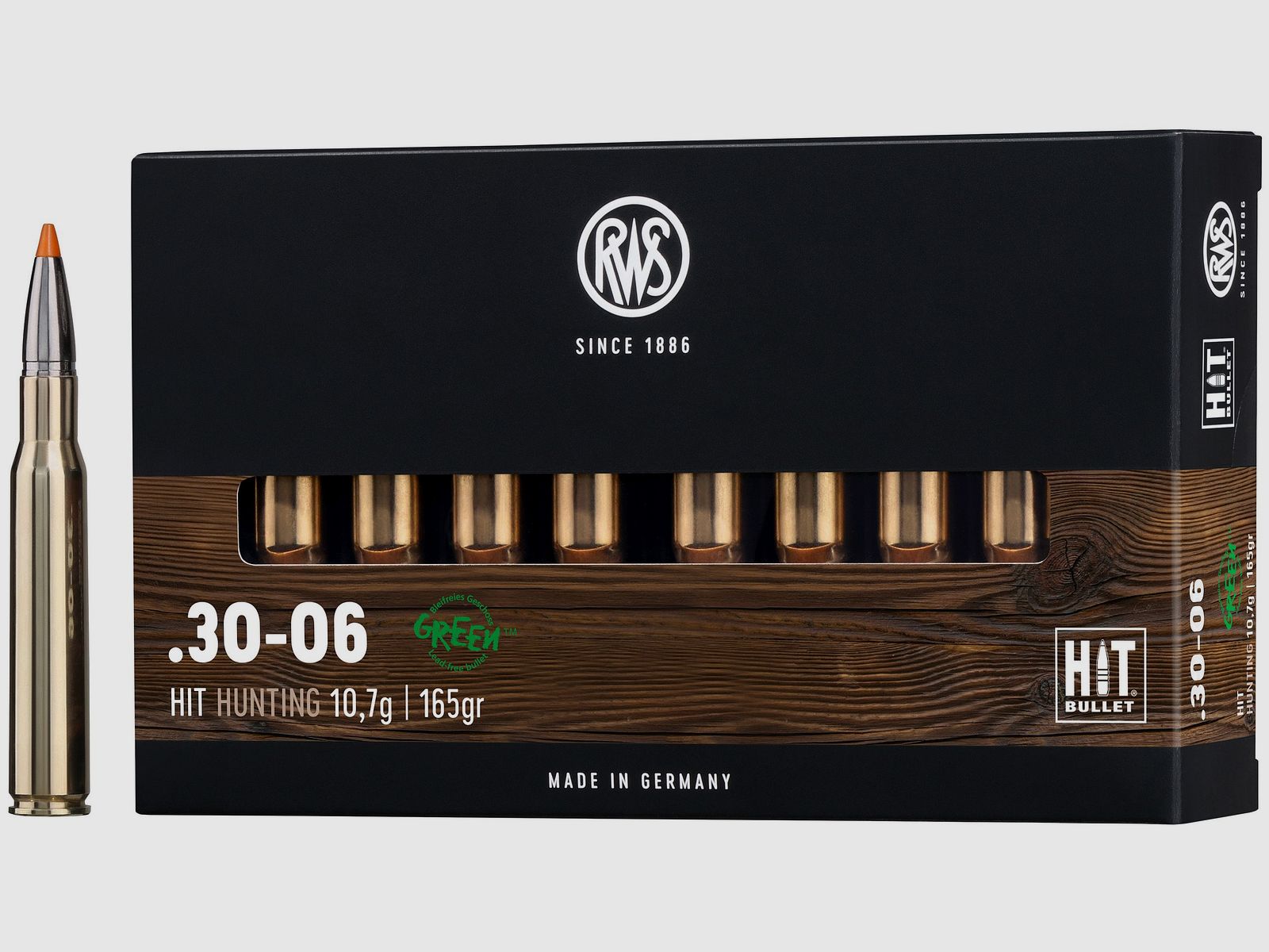 RWS Cartuchos de rifle Hit .30-06 Spr. 165 grains