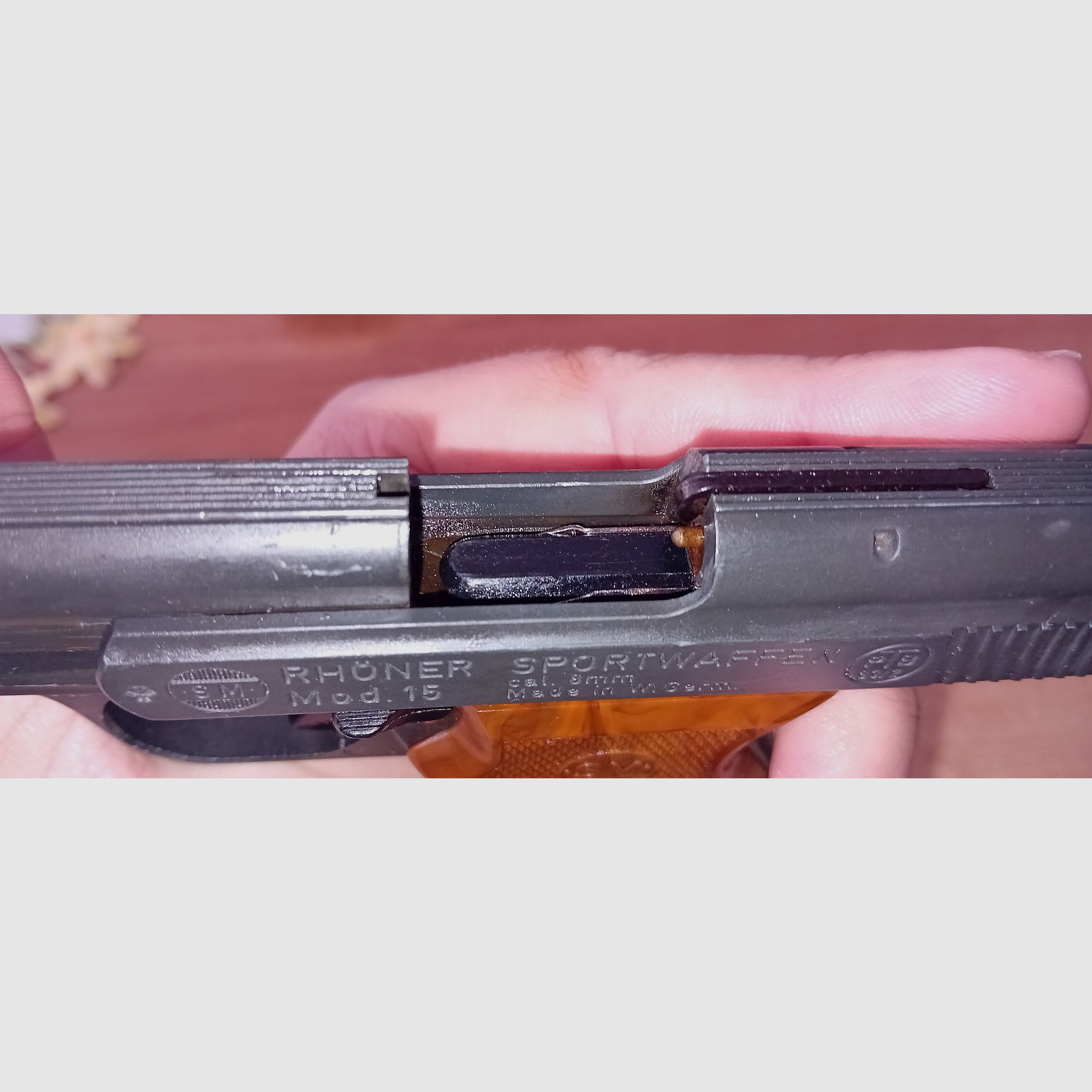 Alte Rhöner SM 15 Kal. 8 mm Knall im PTB 83/2 von 1989!