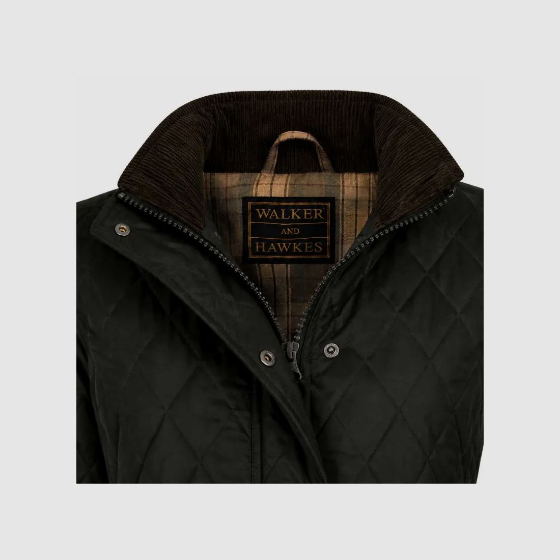 Gilet Walker & Hawkes Haxby femme vert en coton ciré, image 15 sur 24