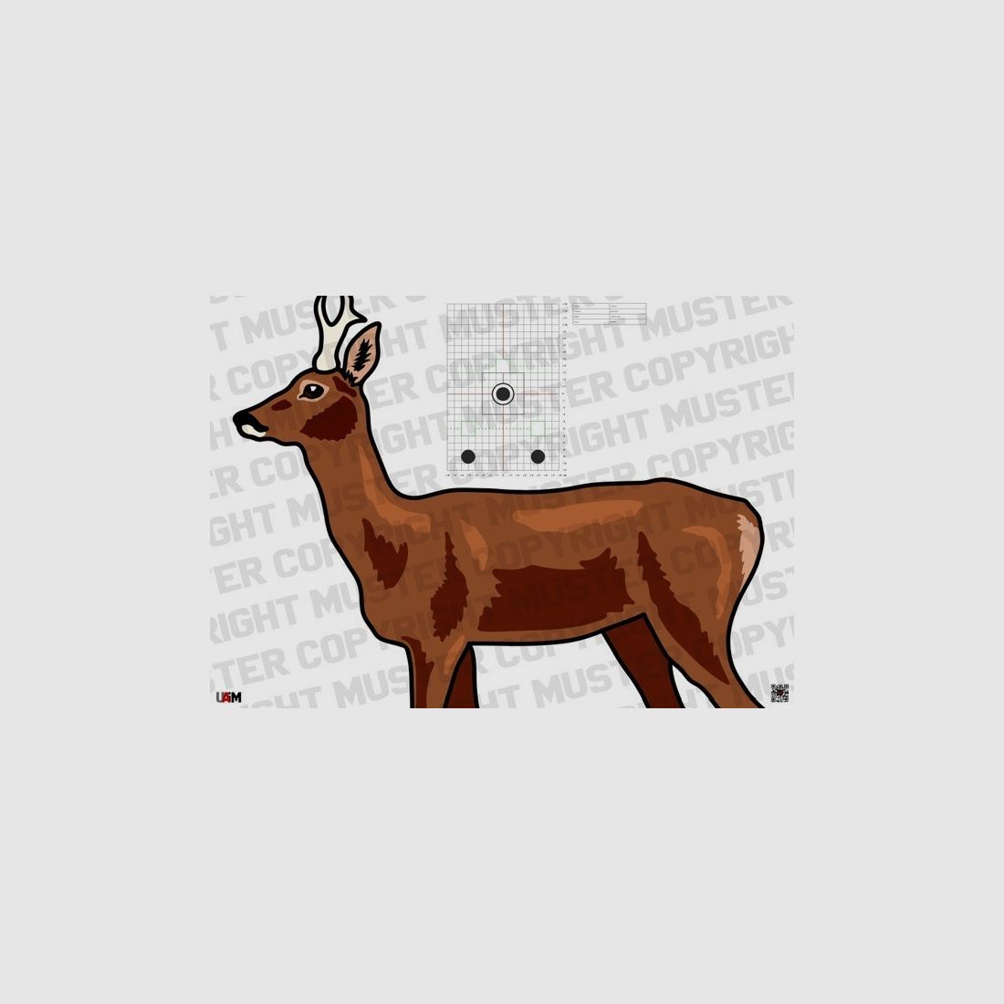 Hunting Target Roe Deer DIN A1 – Realistic Target for Precise Shooting...