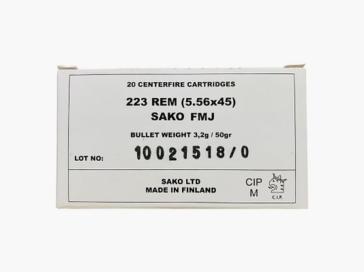 MUNITIONS SAKO MILITAIRE 223 REM X20
