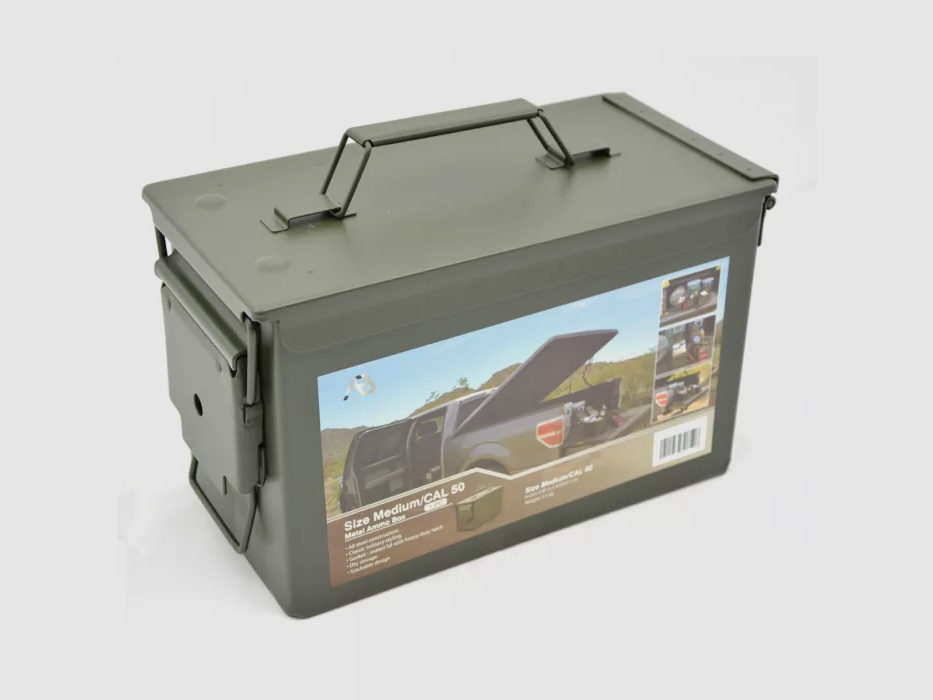 NATO / US ammunition box, size 2 (Cal.50), metal, olive, without print, new
