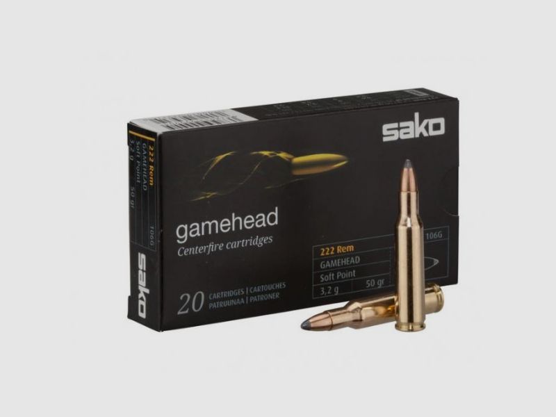 SAKO GAMEHEAD SP - .222 REM 50GRS / 3,2G. - 20 PATRONEN