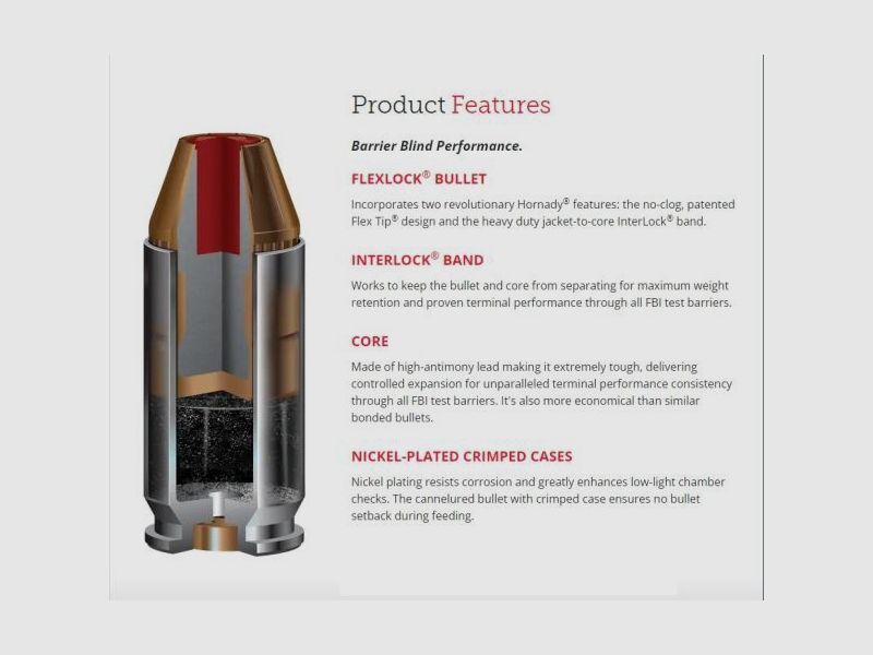 HORNADY Revolvermunition .357Mag 135 grs JHP FlexLock 25 Stk Critical Duty