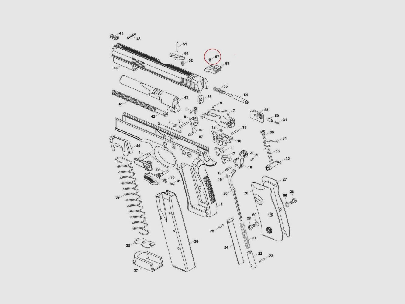 Ceská Zbrojovka CZ Schließfeder CZ 75 Original, Bild 2 von 2