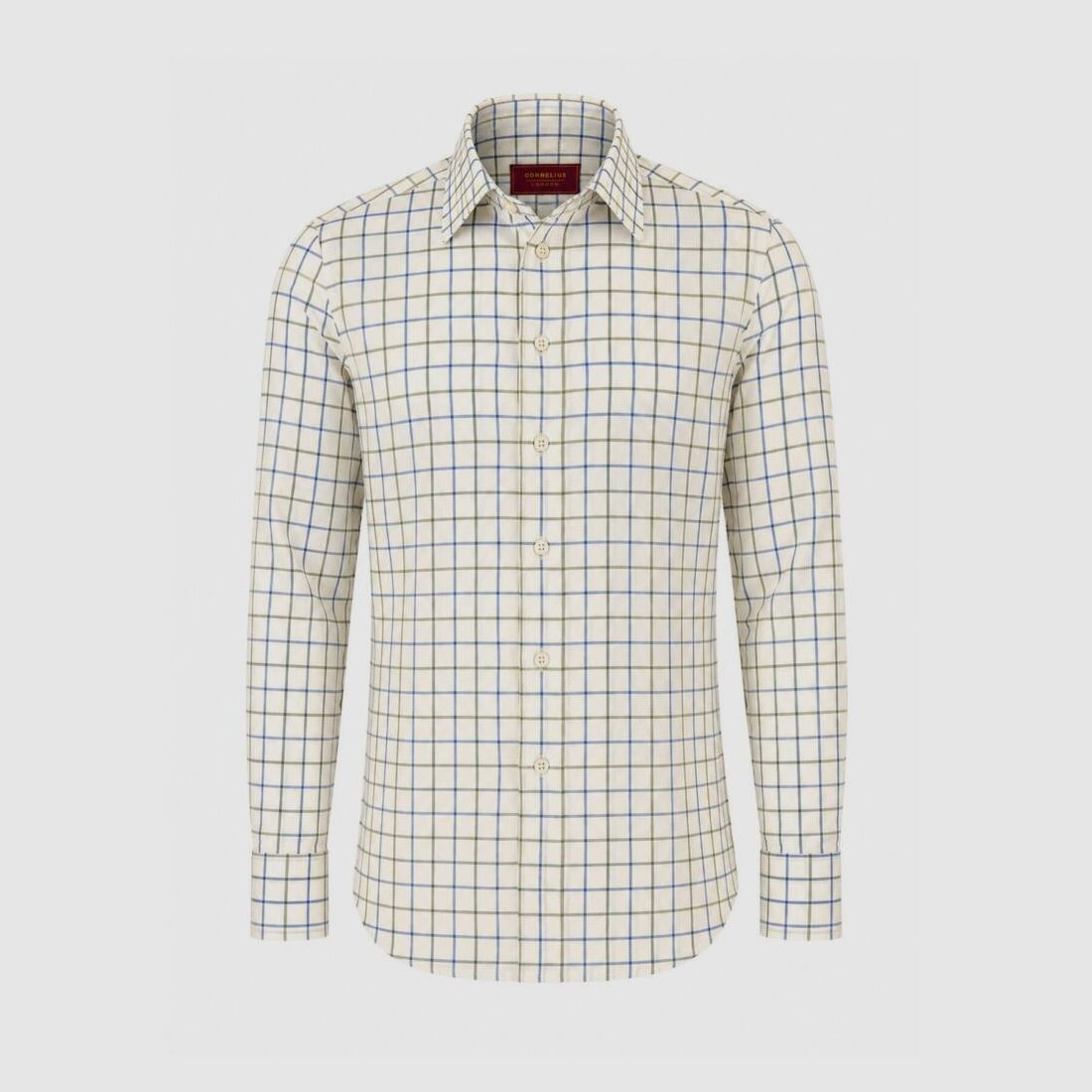 Tattersall Shirt, Blue/Olive, image 1 of 2