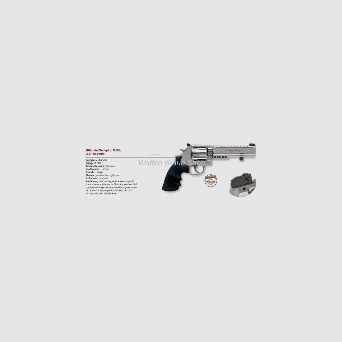Smith & Wesson Mod 686 Ultimate Champion .357 Mag 6 " stainless