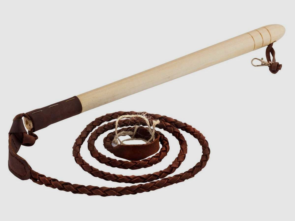 Hunting whip with wooden handle, leather float - Country, image 2 of 4