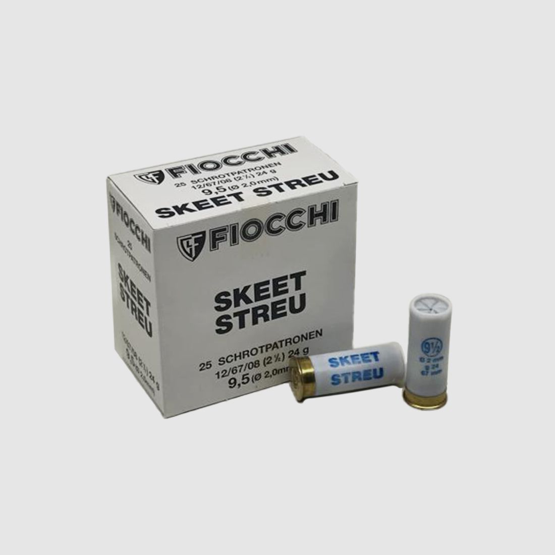 Fiocchi Skeet Streu Sportschrot .12/67 24G #9,5 25 Patronen