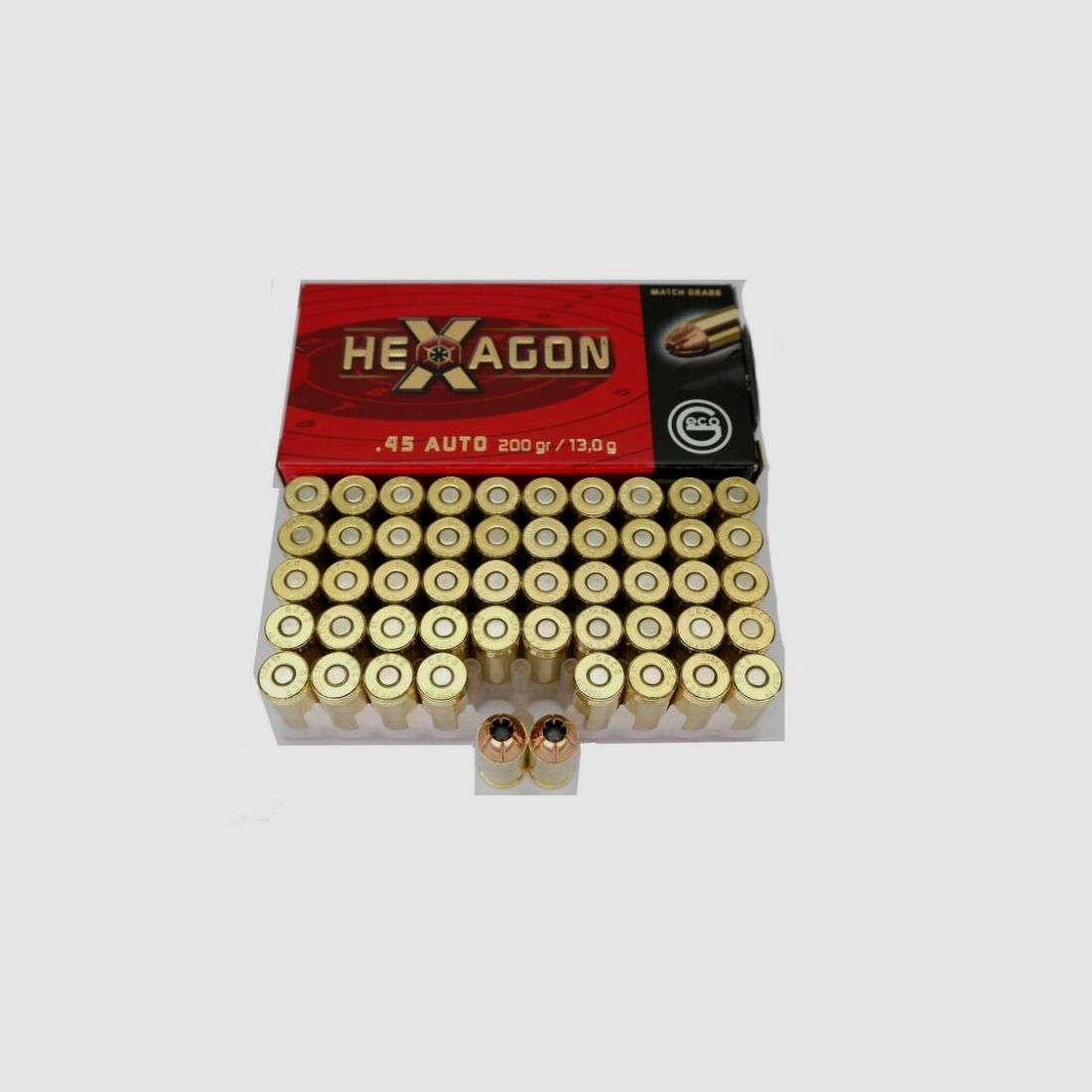 Geco .45 ACP Hexagon 200gr. 13 gramm - .45 ACP
