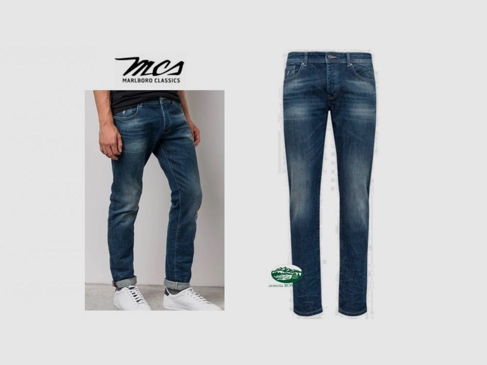 MCS Jeans Cinque Tasche in denim Blu lavaggio chiaro 05004