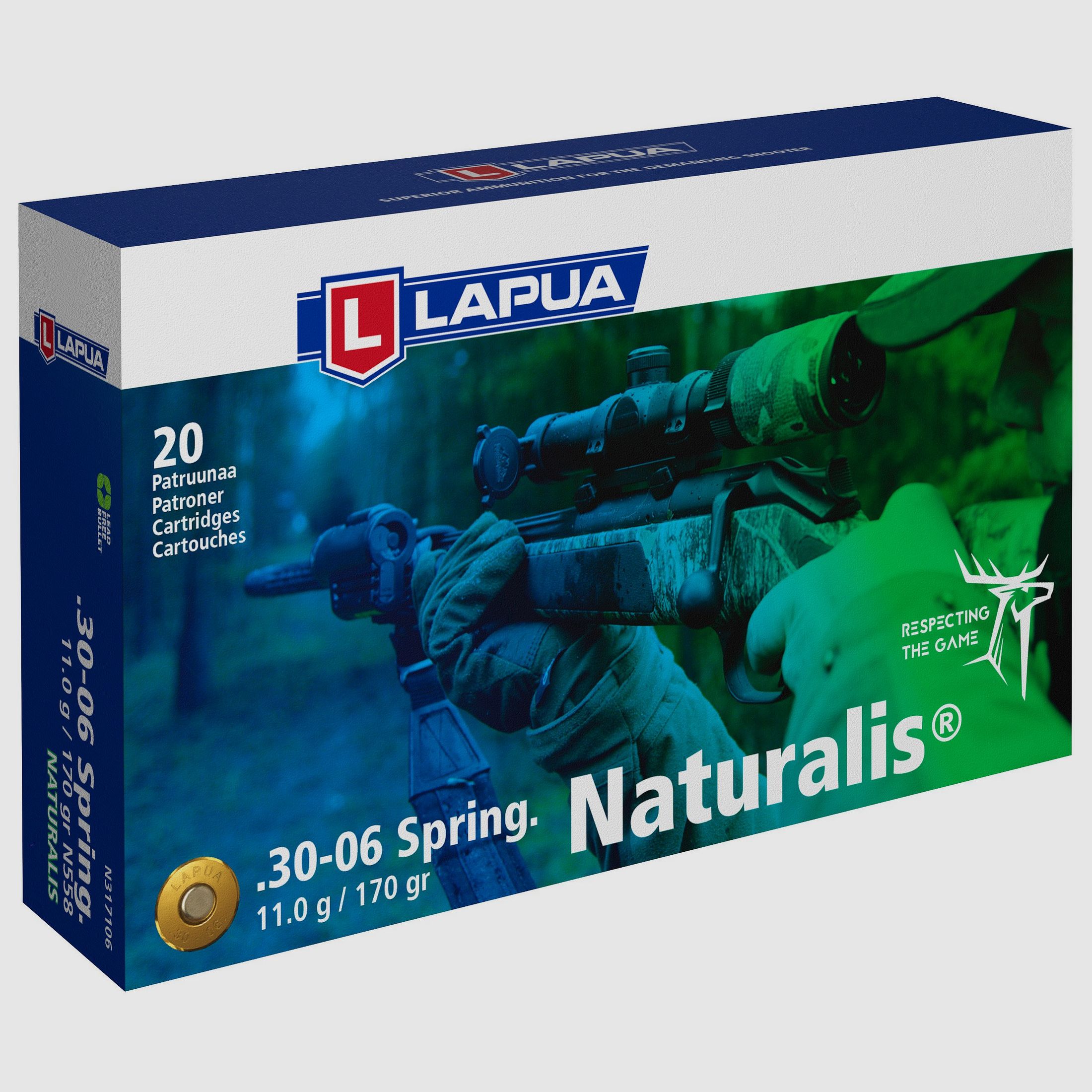Lapua Büchsenpatronen Naturalis .30-06 Spr. 170 grains
