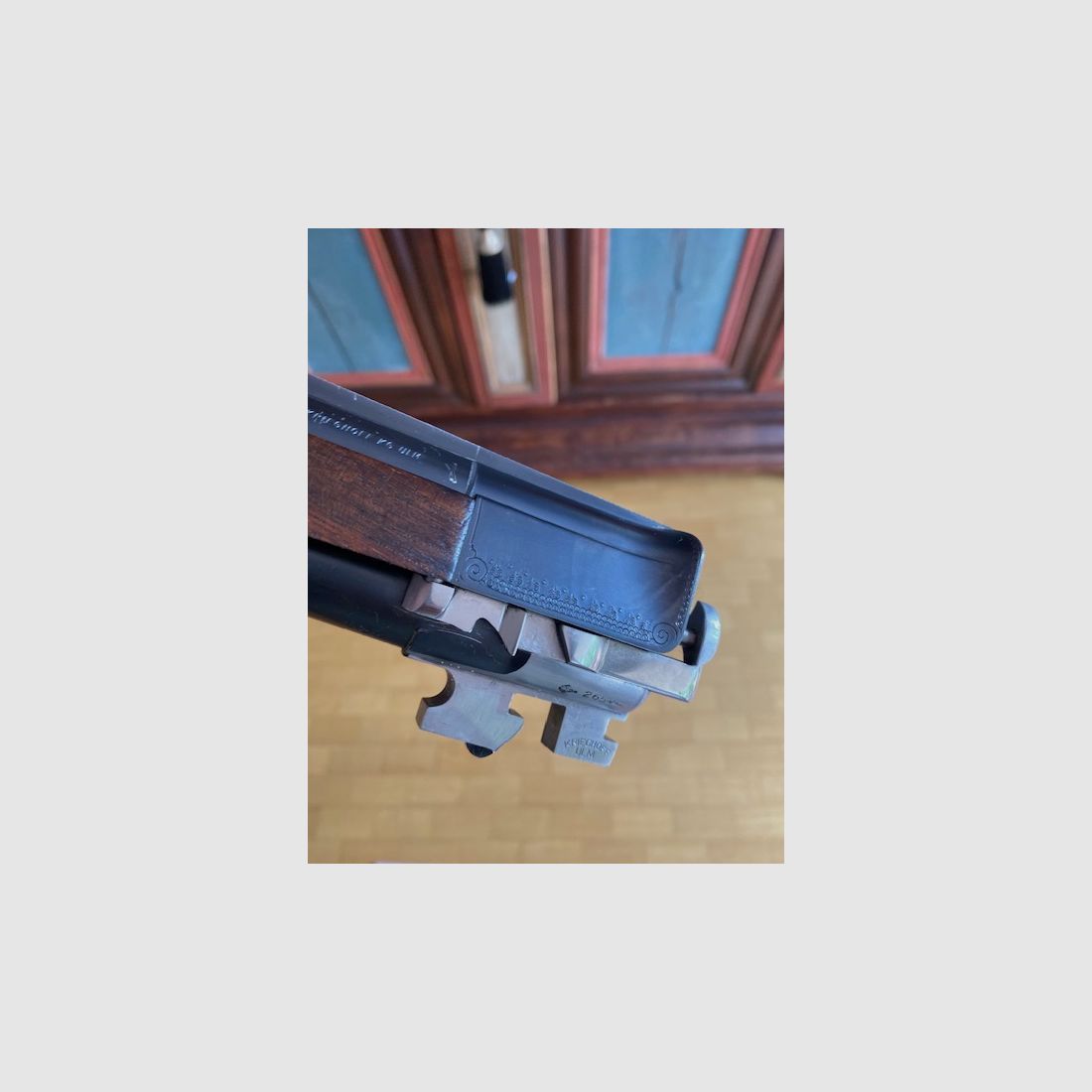 Krieghoff Ulm Modelo Ulm Cerrojo lateral Holland & Holland escopeta de doble cañón con cañón intercambiable 6,5x57R 20/76 Magnum 16/70 16/70 en maletín en excelente estado BBF BDF