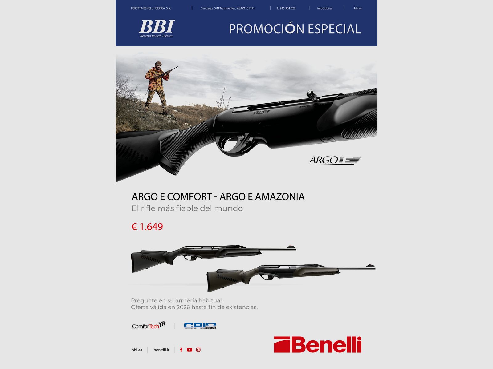 Büchse BENELLI Argo E Comfort Schwarz, Bild 6 von 6