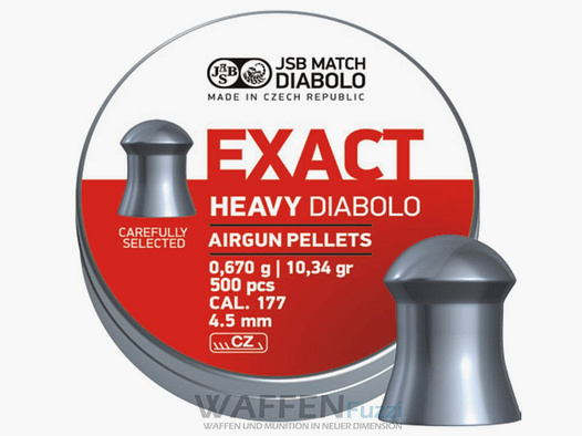 JSB Heavy Rundkopf Diabolo Exact Kaliber 4,52 mm 0,67g 500 Stk.