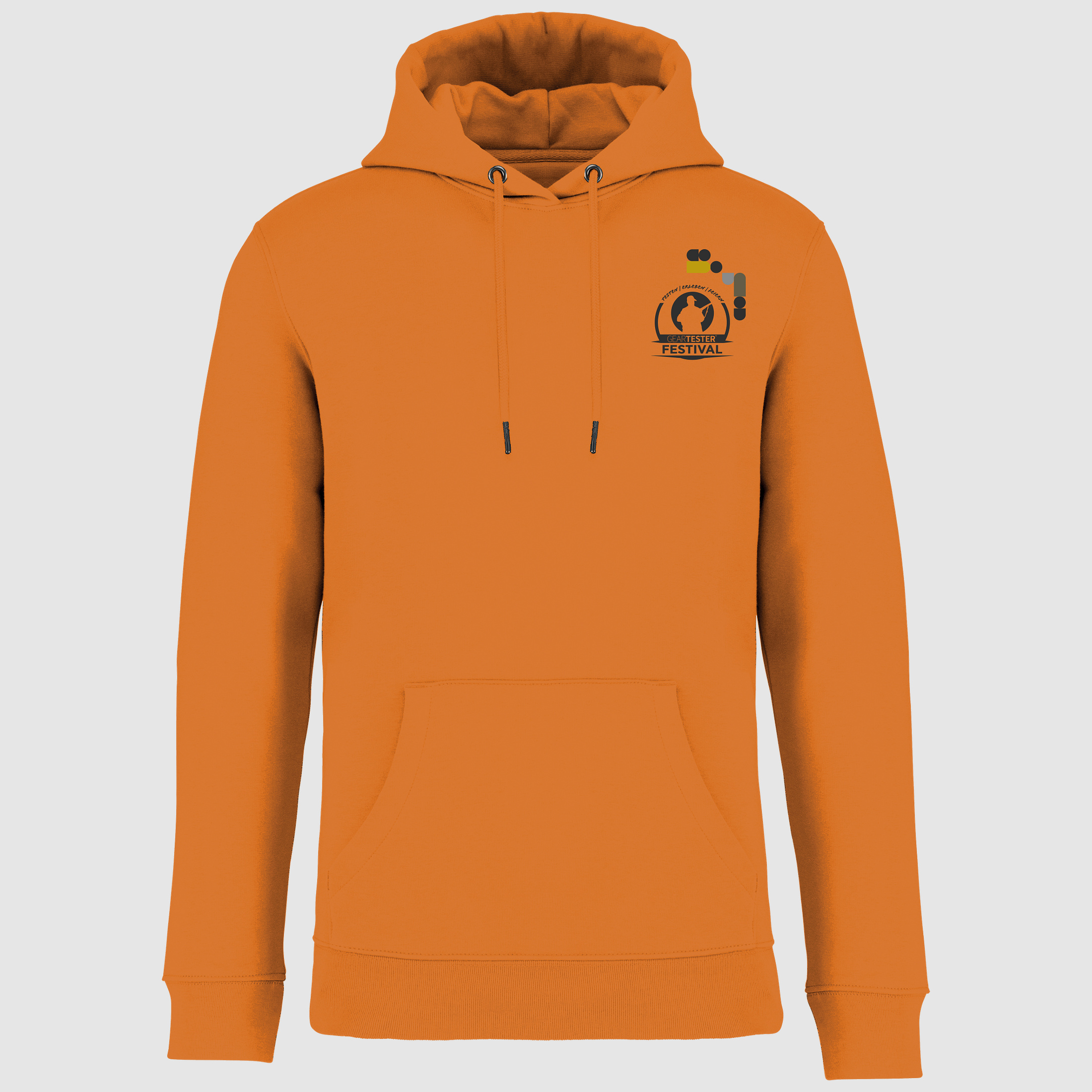 Geartester Festival Bio Hoodie, kleines Logo